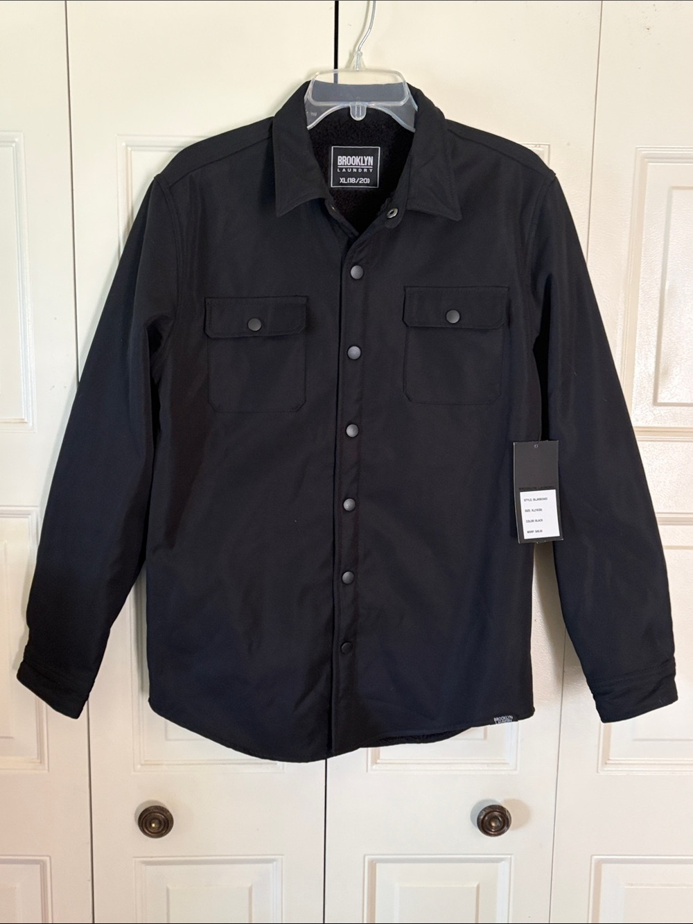 Shacket Boys Gorpcore Outdoor Streetwear Hiking Black Sherpa XL 16-18 Warm  NWT